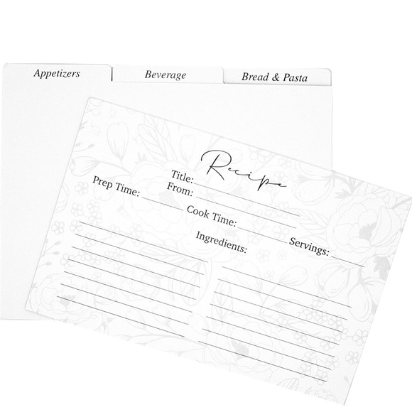 New recipe box with cards and dividers. Double sided recipe cards and box set - Picture 4 of 6